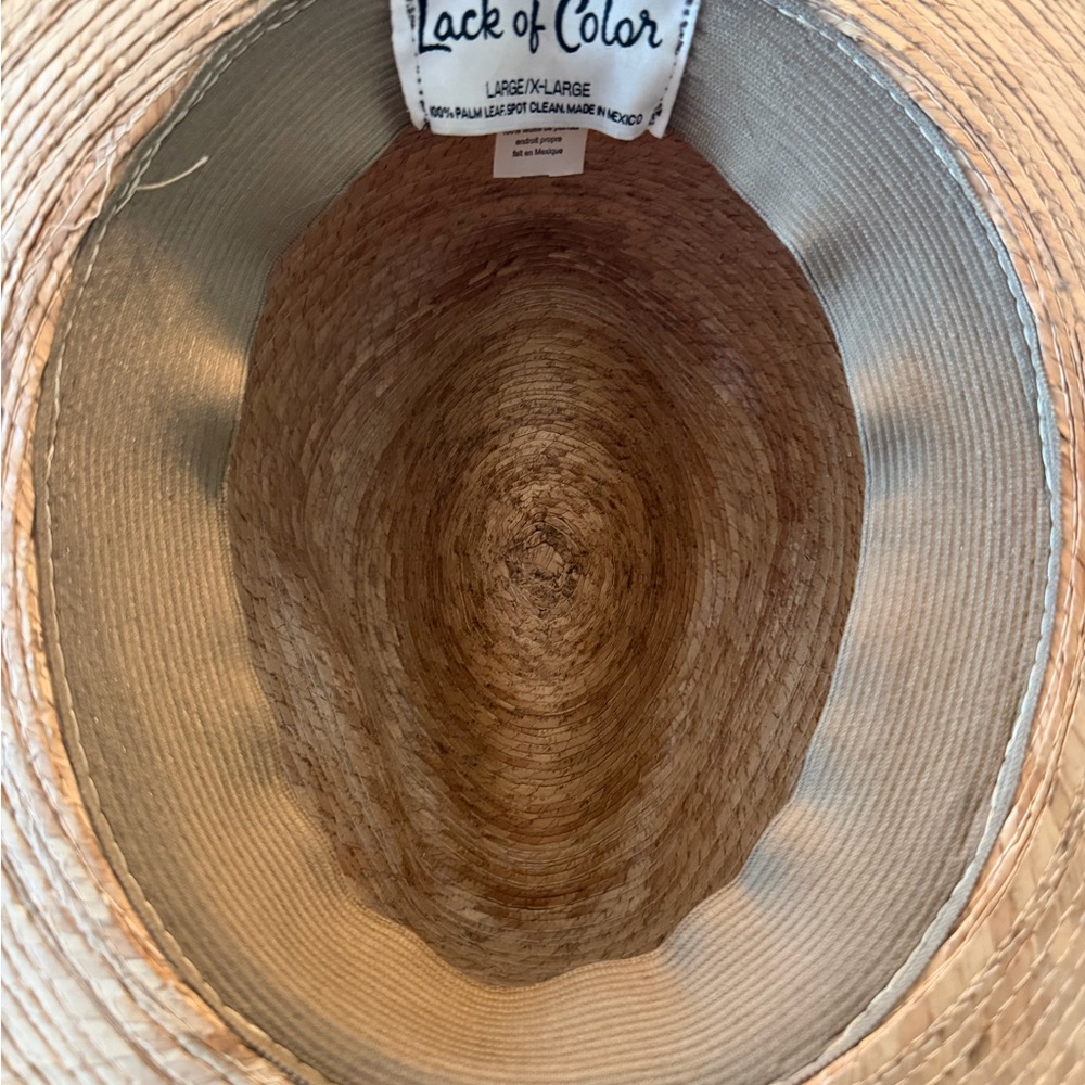 Lack Of Color Palma Wide Brim Straw Hat - Natural Tan Large/Extra Large L XL - Picture 4 of 7